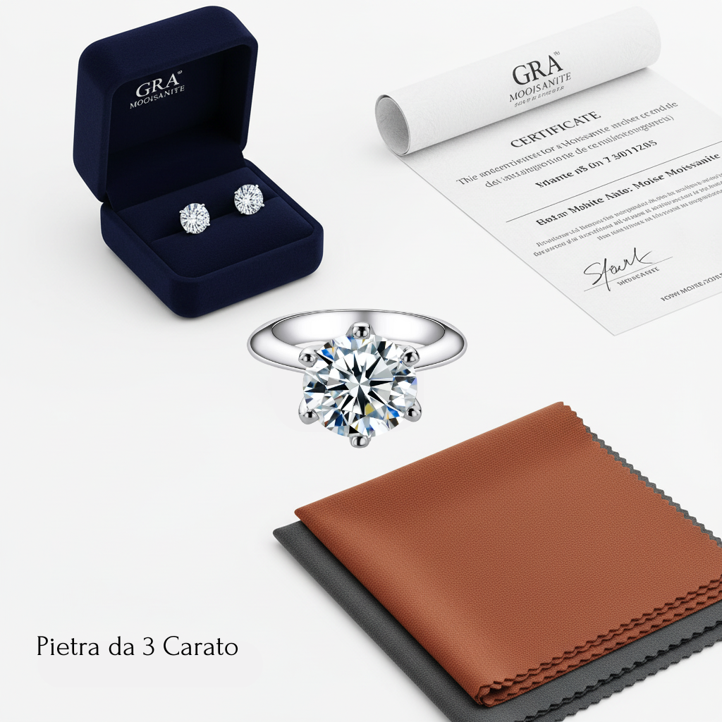 L'Elegante Solitario Moissanite Luxury Gift Set (5 Pezzi)