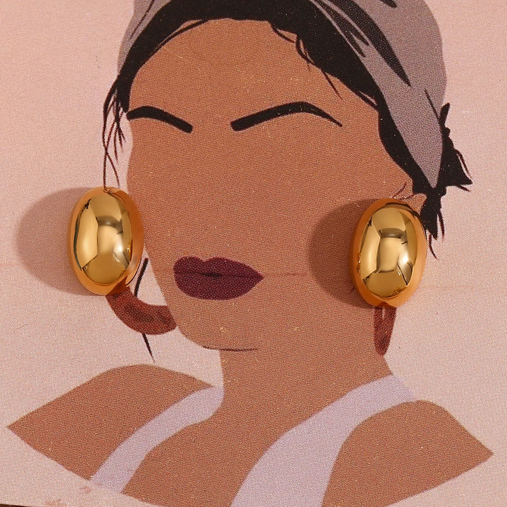 Elegant Stainless Steel Hollow Earrings – Gold and Silver