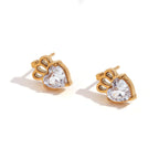 Delicate Zircon Flower Crown Stud Earrings