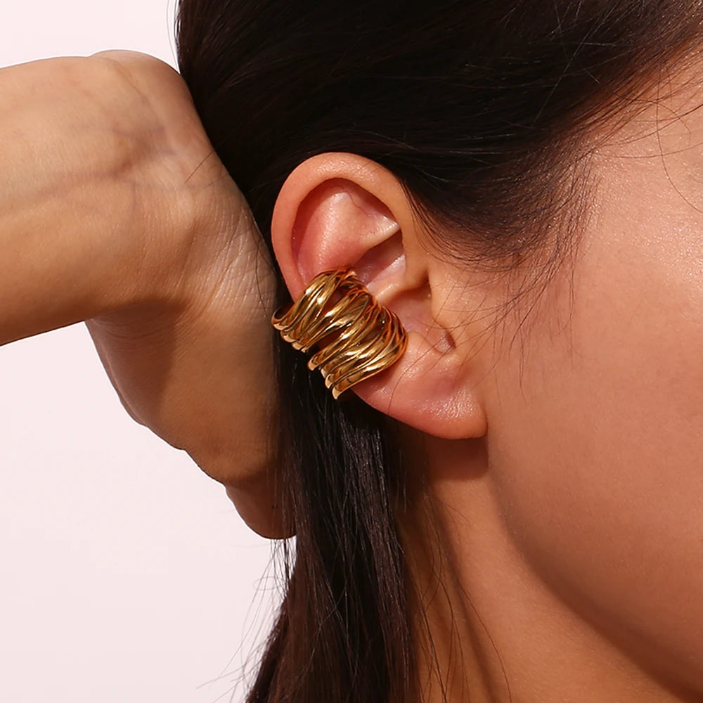 Vintage Multilayer Earrings in Stainless Steel with 18K Gold Plating