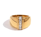 Wide Edge Zircon Ring