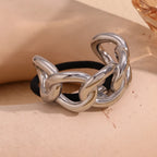 Minimalist Semicircular Titanium Chain Hair Tie 23mm