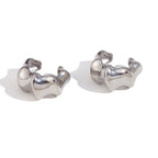 Geometric Stainless Steel Clip Earrings – New Trend