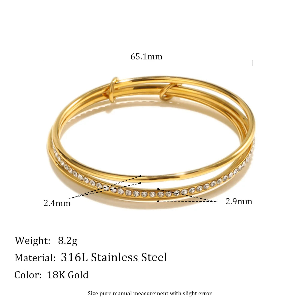 Triple Layer Zircon Bracelet