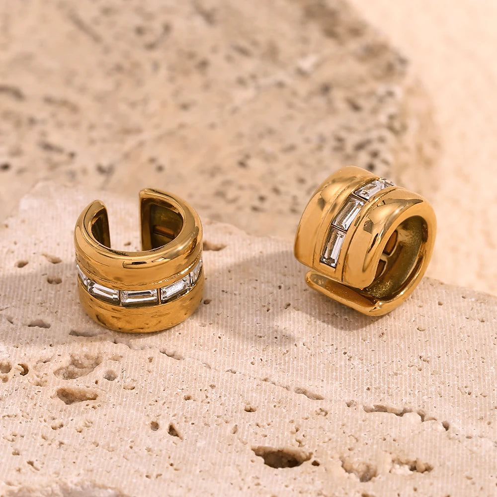 Lustre Gem Rectangle Ear Cuff