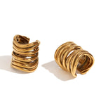 Vintage Multilayer Earrings in Stainless Steel with 18K Gold Plating