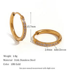 Rounded Edge Zircon Stud Earrings