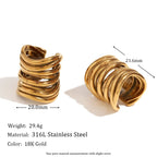 Vintage Multilayer Earrings in Stainless Steel with 18K Gold Plating