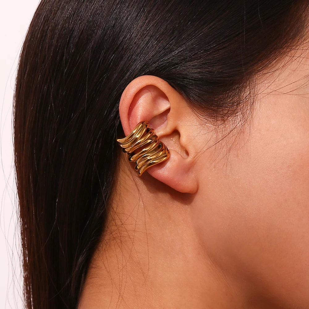 Vintage Multilayer Earrings in Stainless Steel with 18K Gold Plating