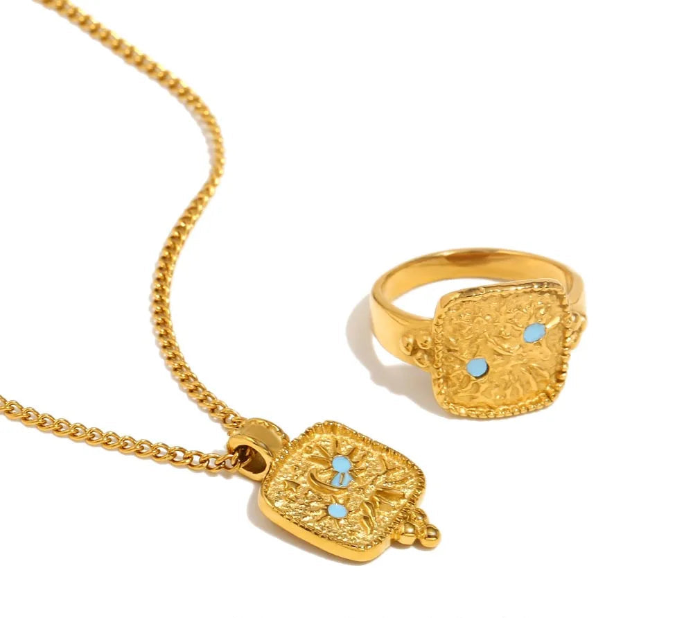 Sun Moon Star Necklace Ring