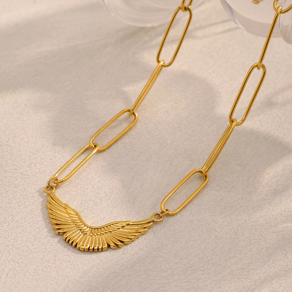 Winged Initial Necklace
