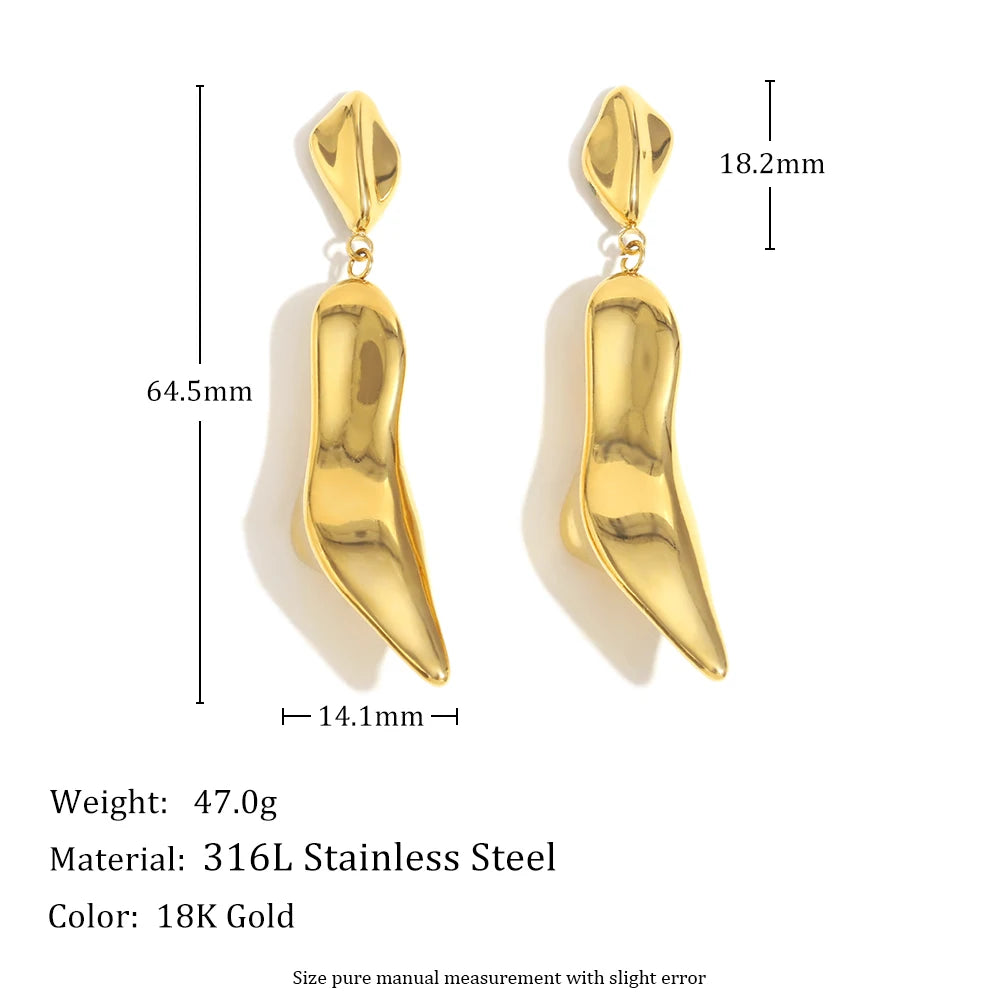 Creative 316L Stainless Steel High Heel Shoe Shaped Earrings