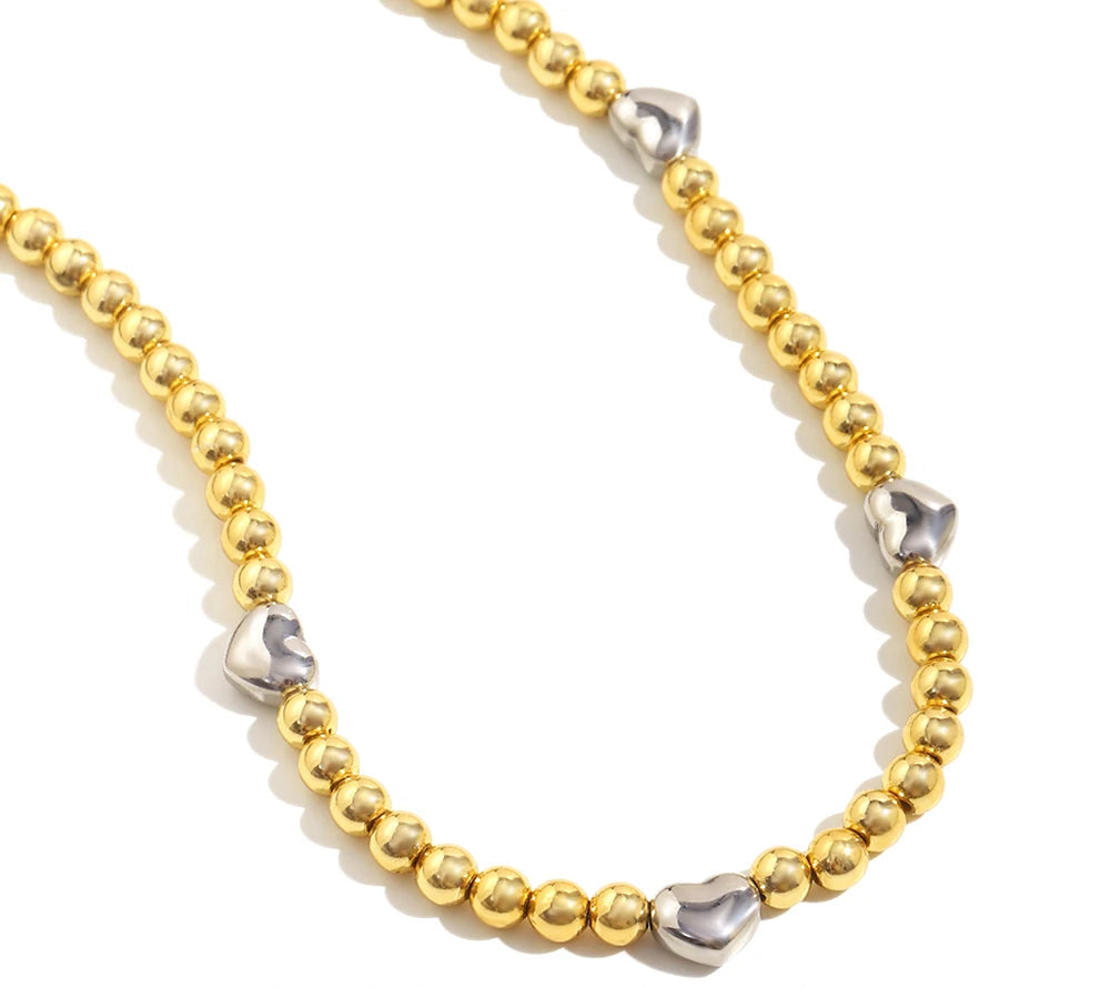 Double Colour Bead Love Necklace
