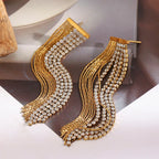 Asymmetrical Earrings with Zirconia in 316L Stainless Steel