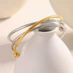 Double Colour Cross Open Bangle