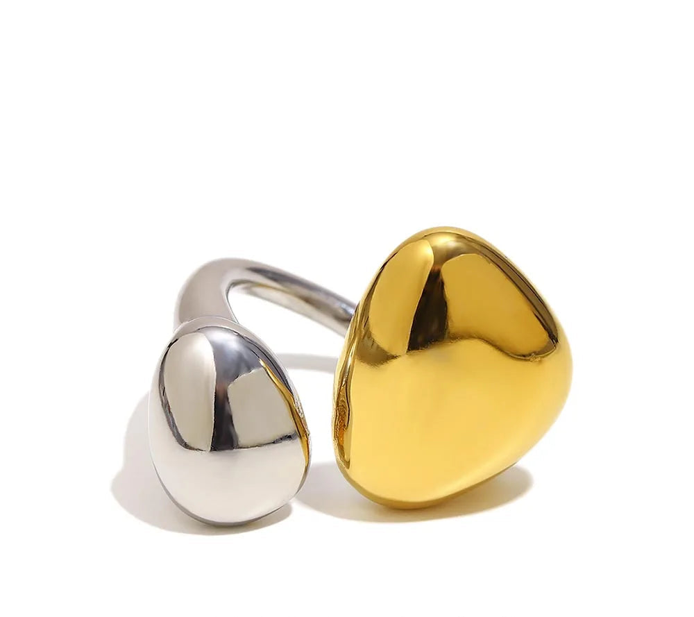 Two-Tone Asymmetric Open Ring