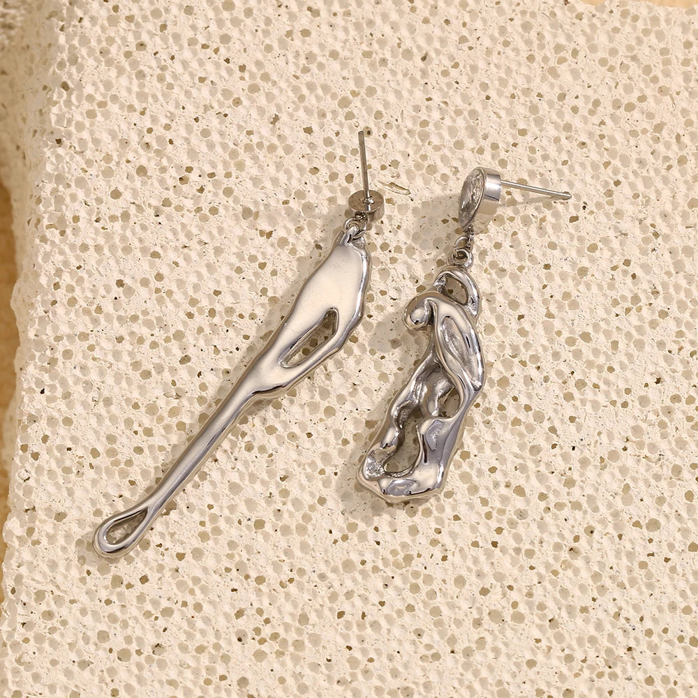 Creative Asymmetrical Earrings with Zirconia – People Embrace