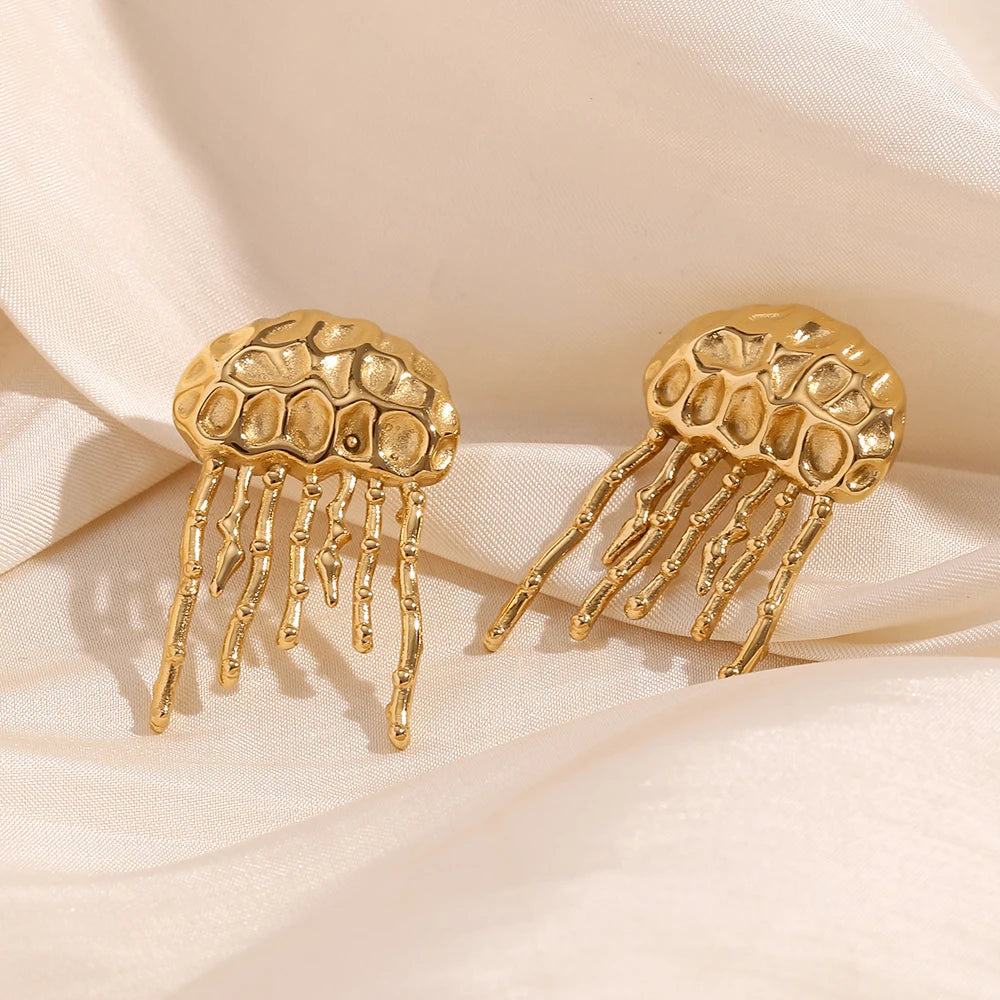 Jellyfish Hammered Texture Earrings