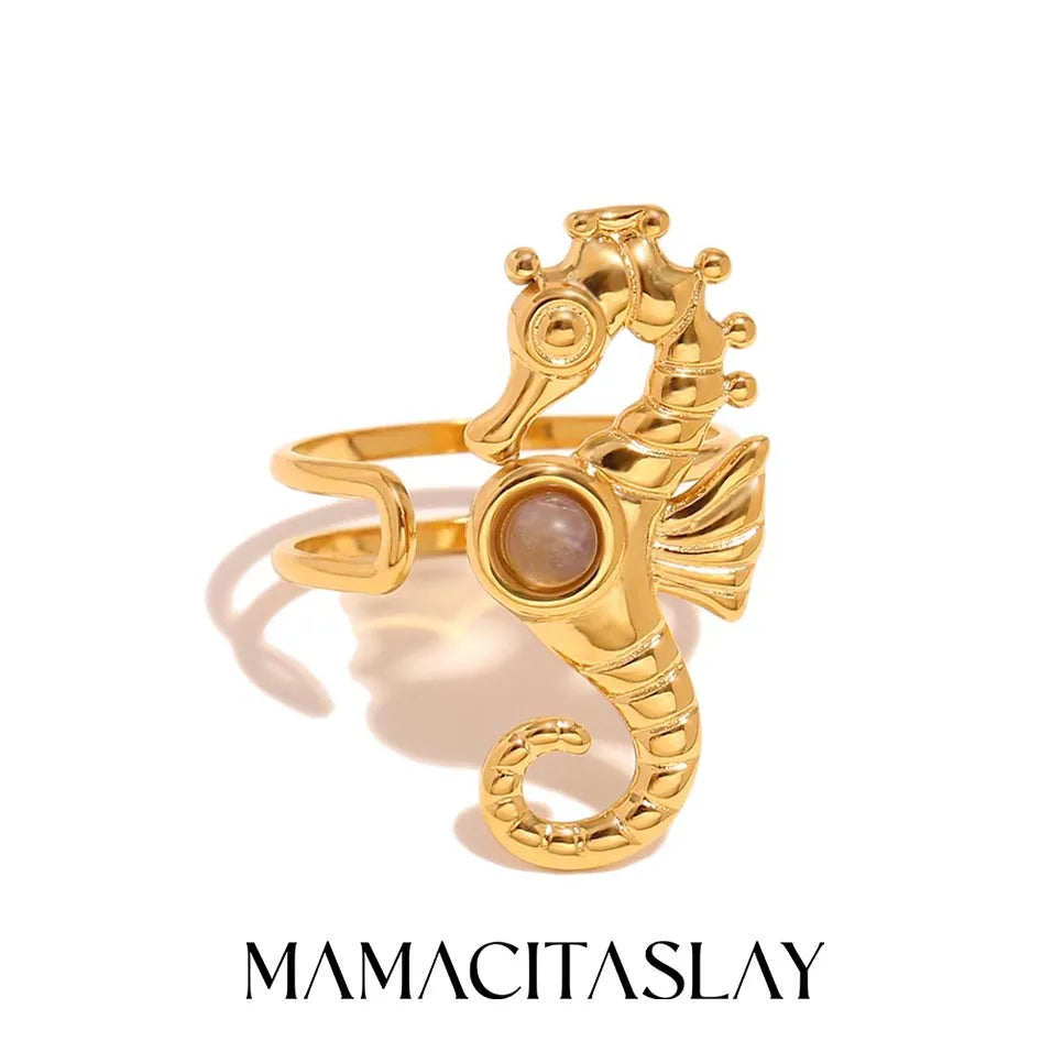 Seahorse Open Ring