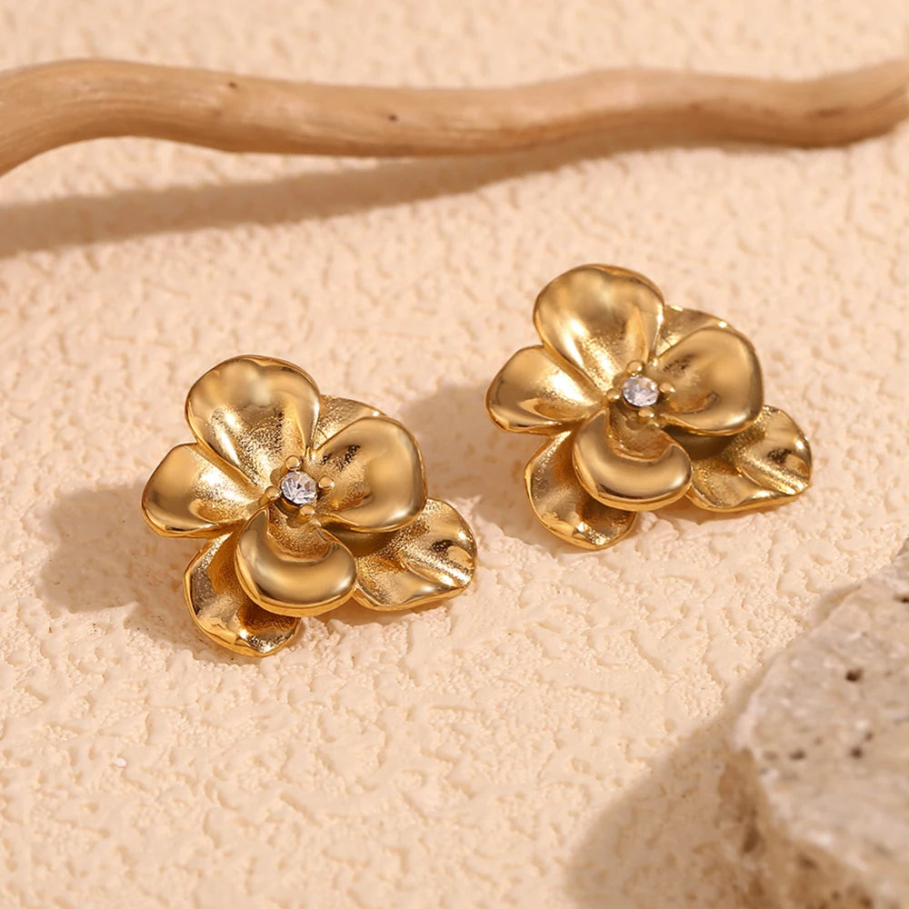 Elegant Flower Statement Earrings