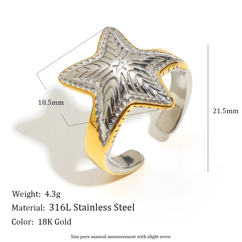 Starfish Charm Ring
