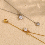 Zircon Square Heart Necklace