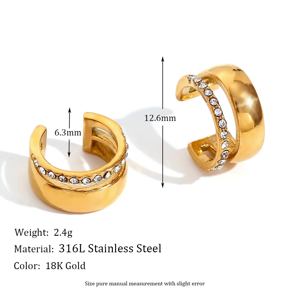 Halo Zircon Hollow Ear Clip