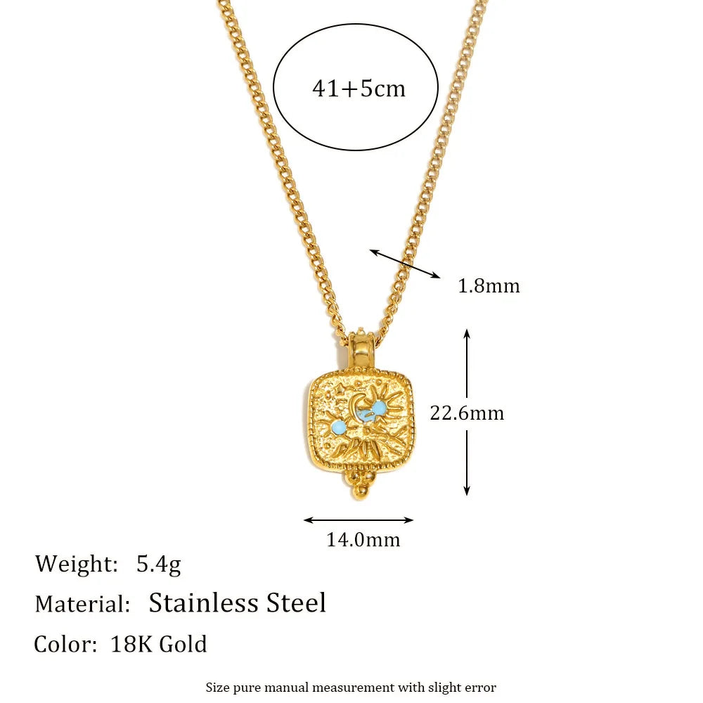 Sun Moon Star Necklace Ring