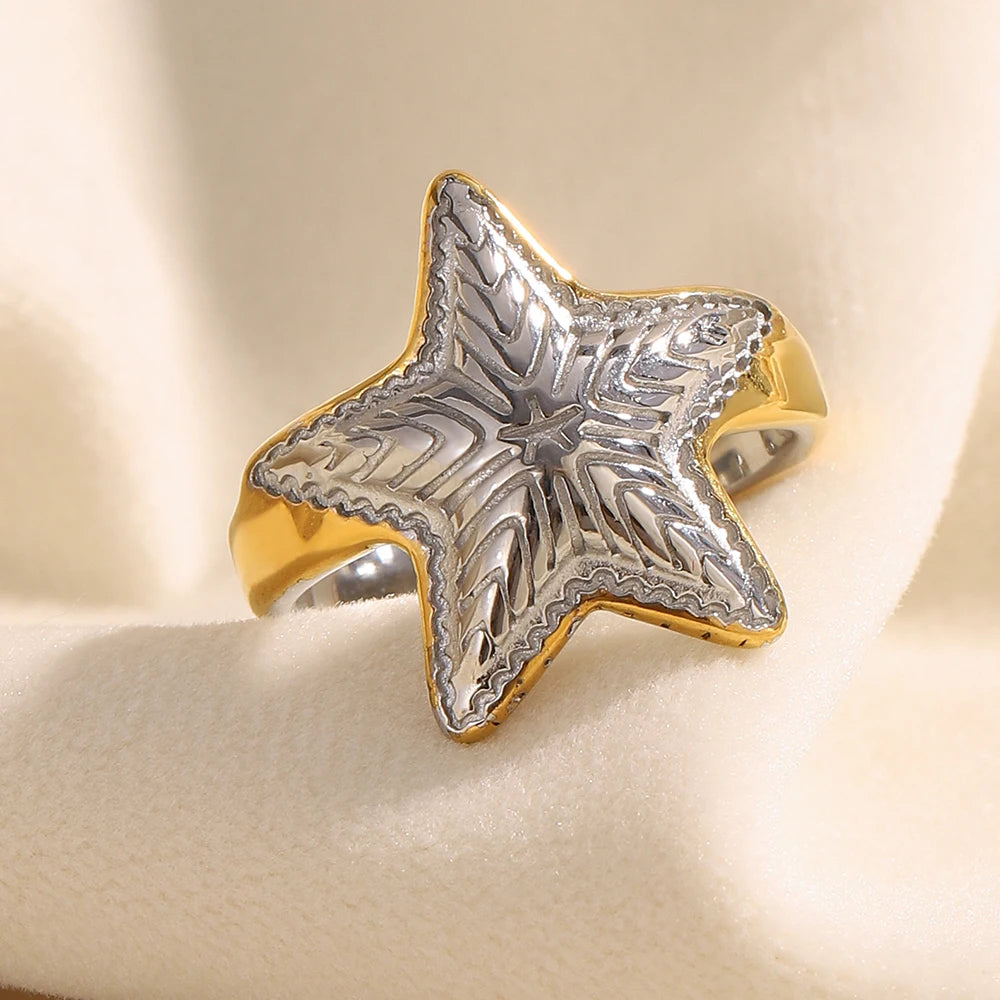 Starfish Charm Ring