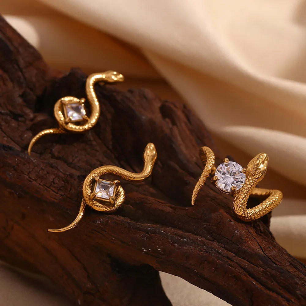 Zircon Snake Earrings