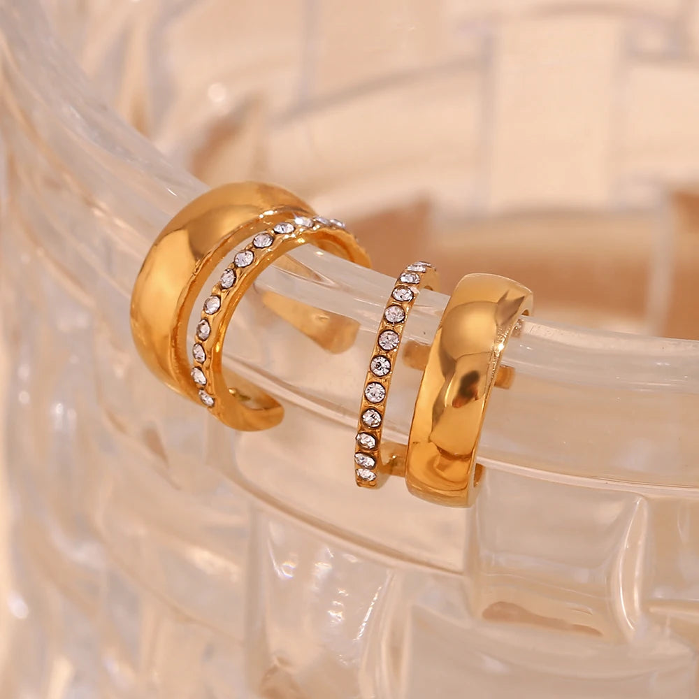 Halo Zircon Hollow Ear Clip