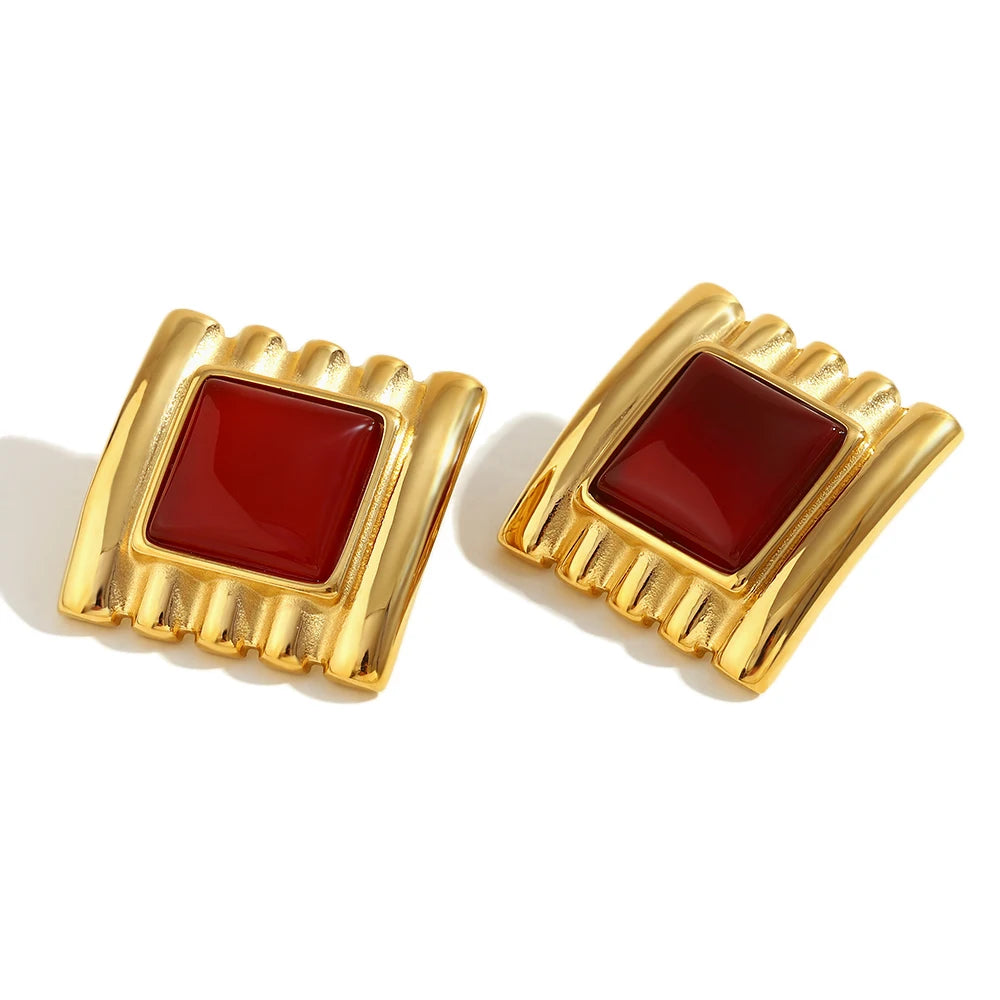 Elegant Square Stud Earrings