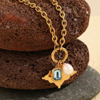Zircon Pearl Star Pendant Necklace