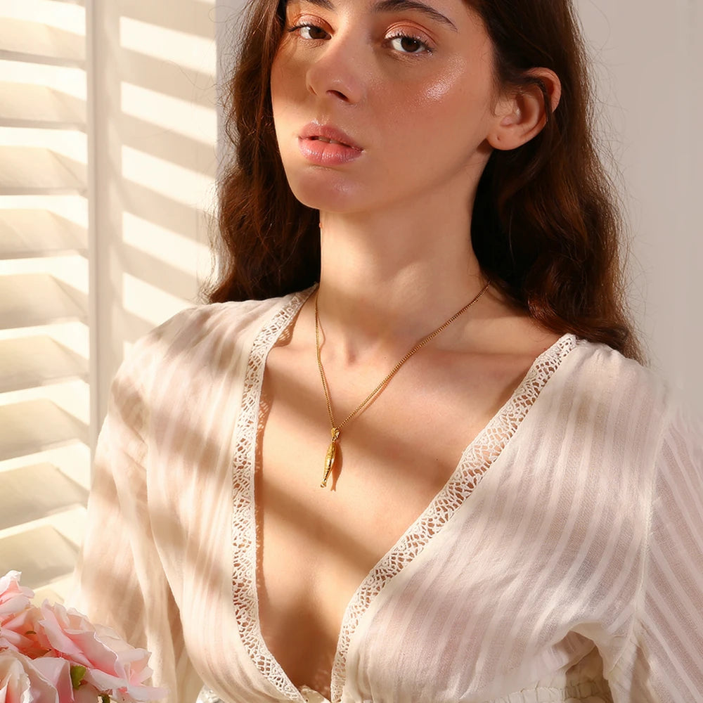 Y-Shaped Fish Pendant Necklace