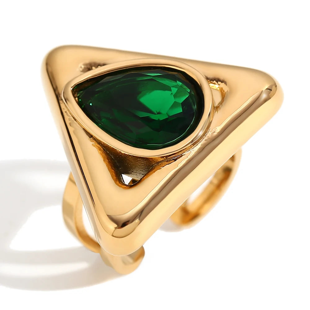 Triangle Water Drop Ring