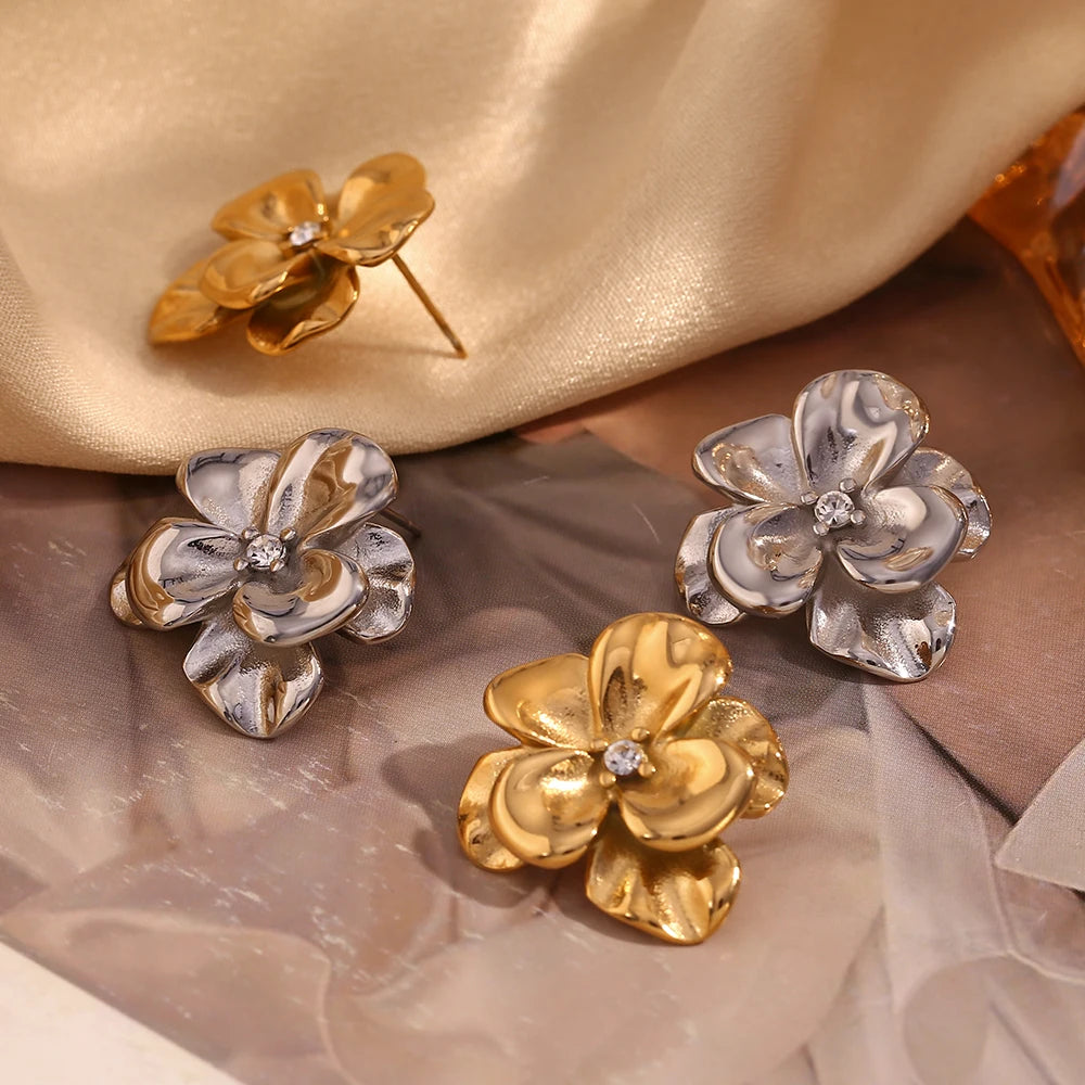 Elegant Flower Statement Earrings