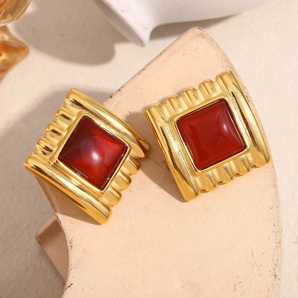 Elegant Square Stud Earrings