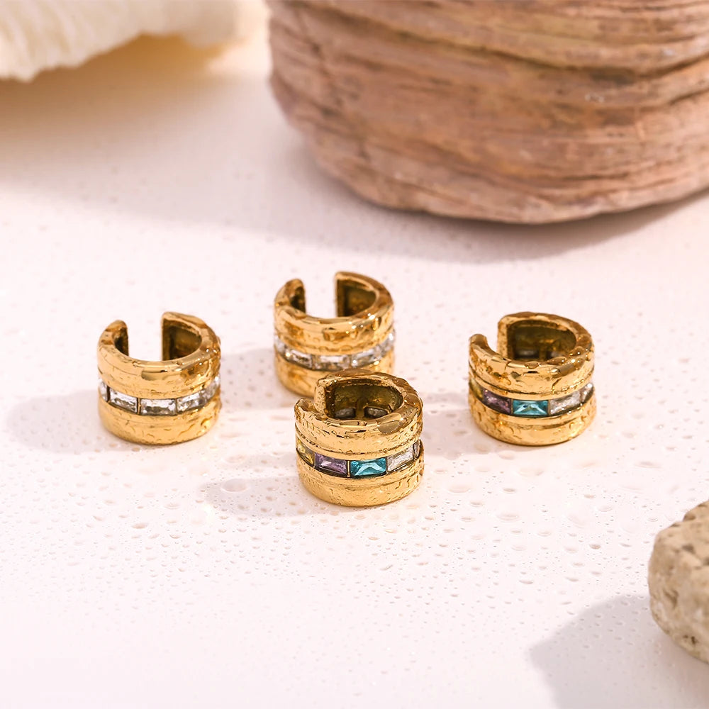 Lustre Gem Rectangle Ear Cuff
