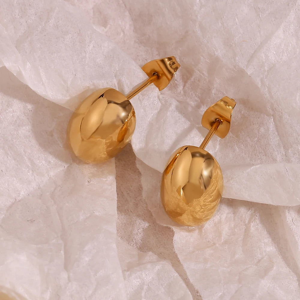 Elegant Stainless Steel Hollow Earrings – Gold and Silver