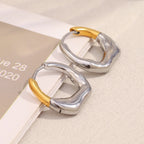 Irregular Bicolor Hoops in 316L Stainless Steel with 18K Gold Plating