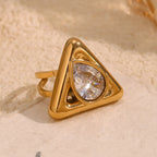 Triangle Water Drop Ring