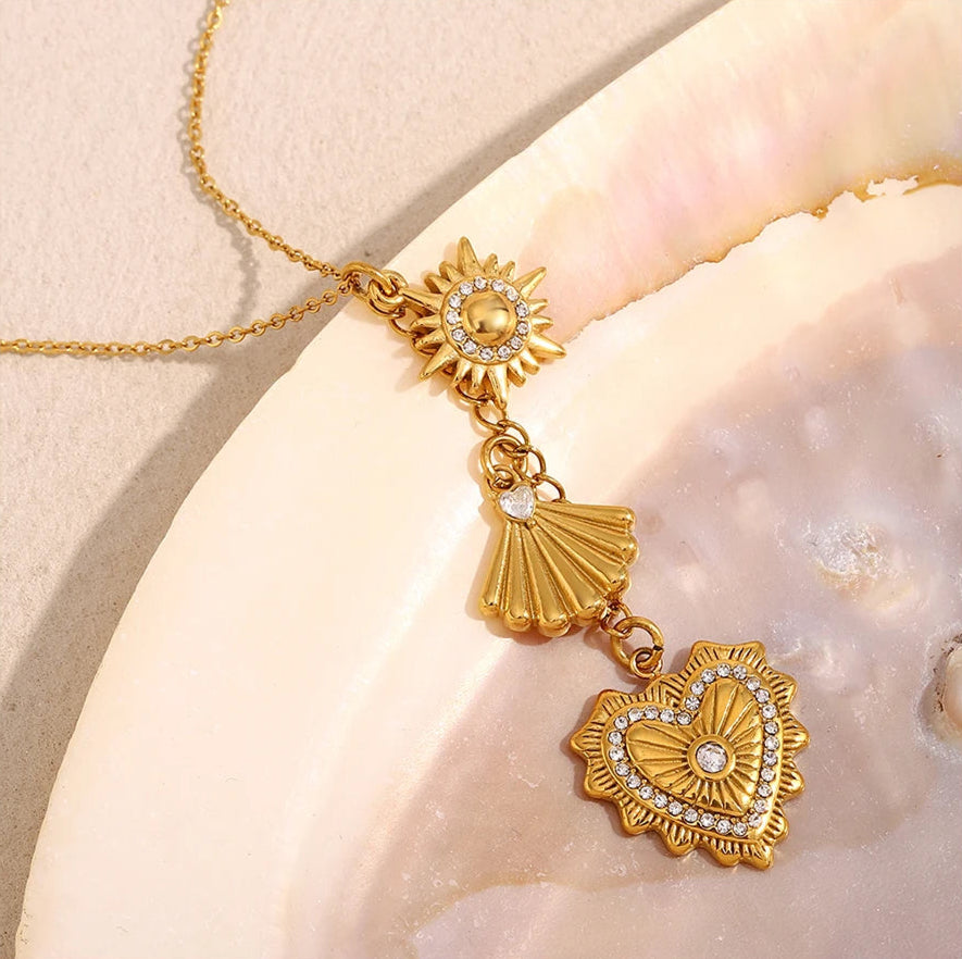 Celestial Heart Pendant Necklace