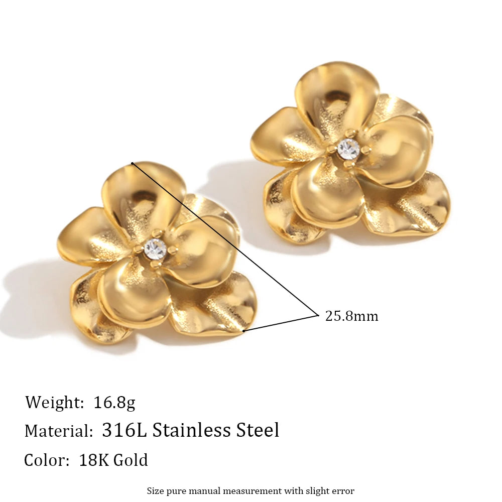 Elegant Flower Statement Earrings
