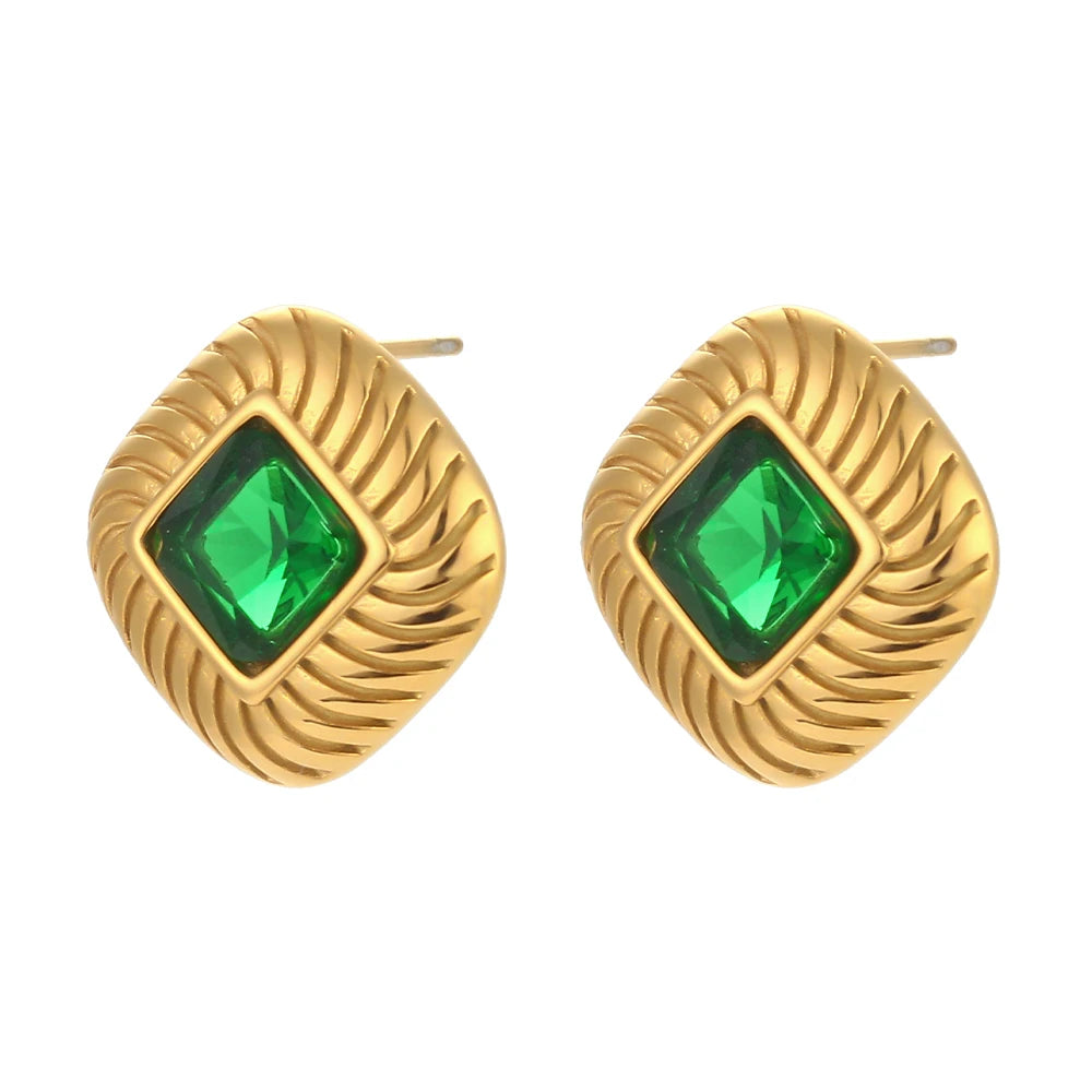 Twill Zircon Stud Earrings