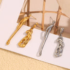 Creative Asymmetrical Earrings with Zirconia – People Embrace