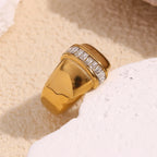 Wide Edge Zircon Ring