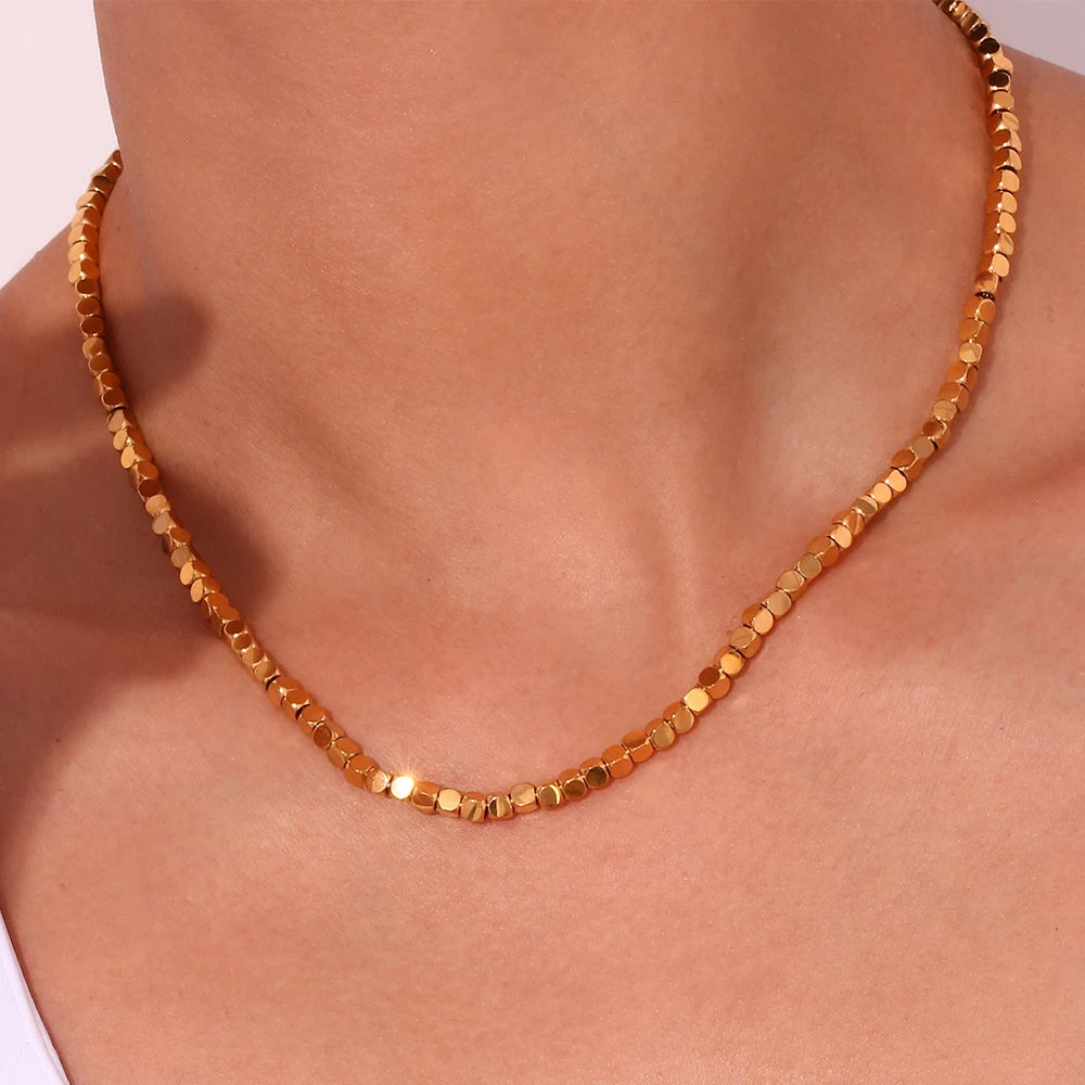 Golden Cube Necklace