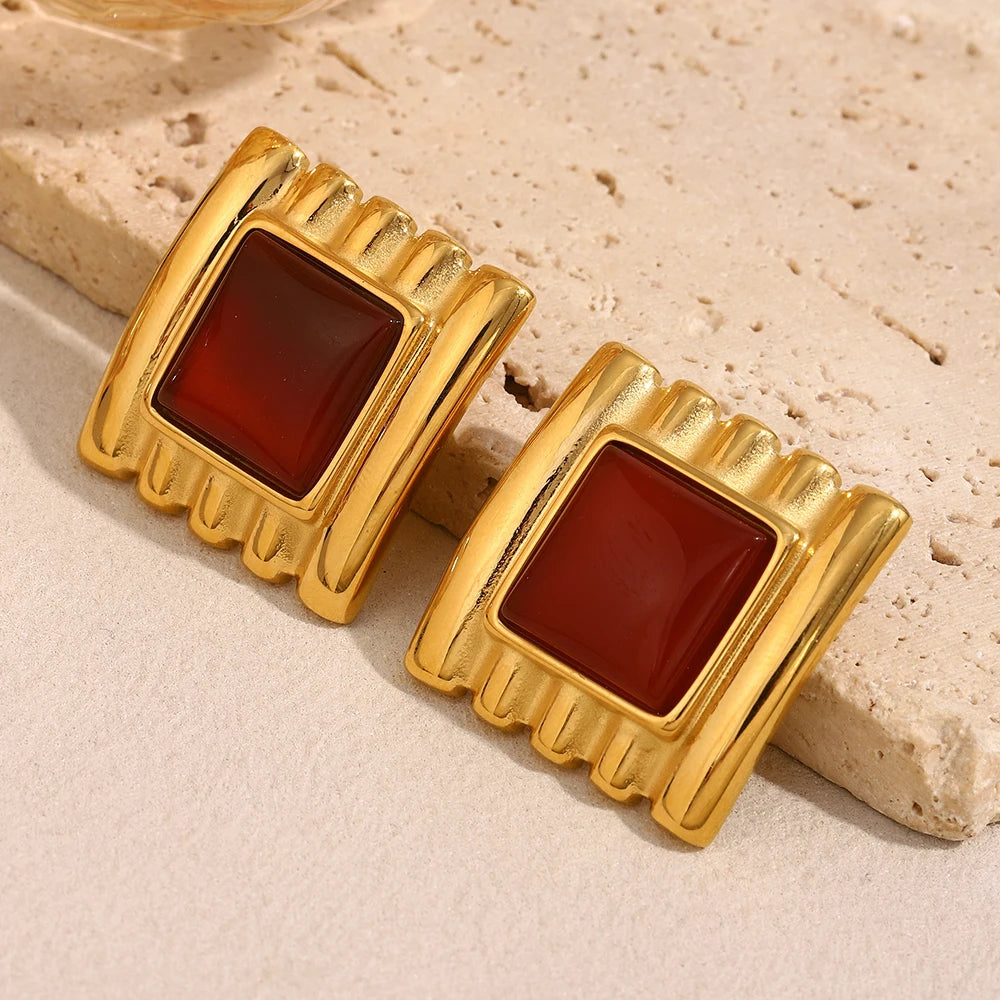 Elegant Square Stud Earrings