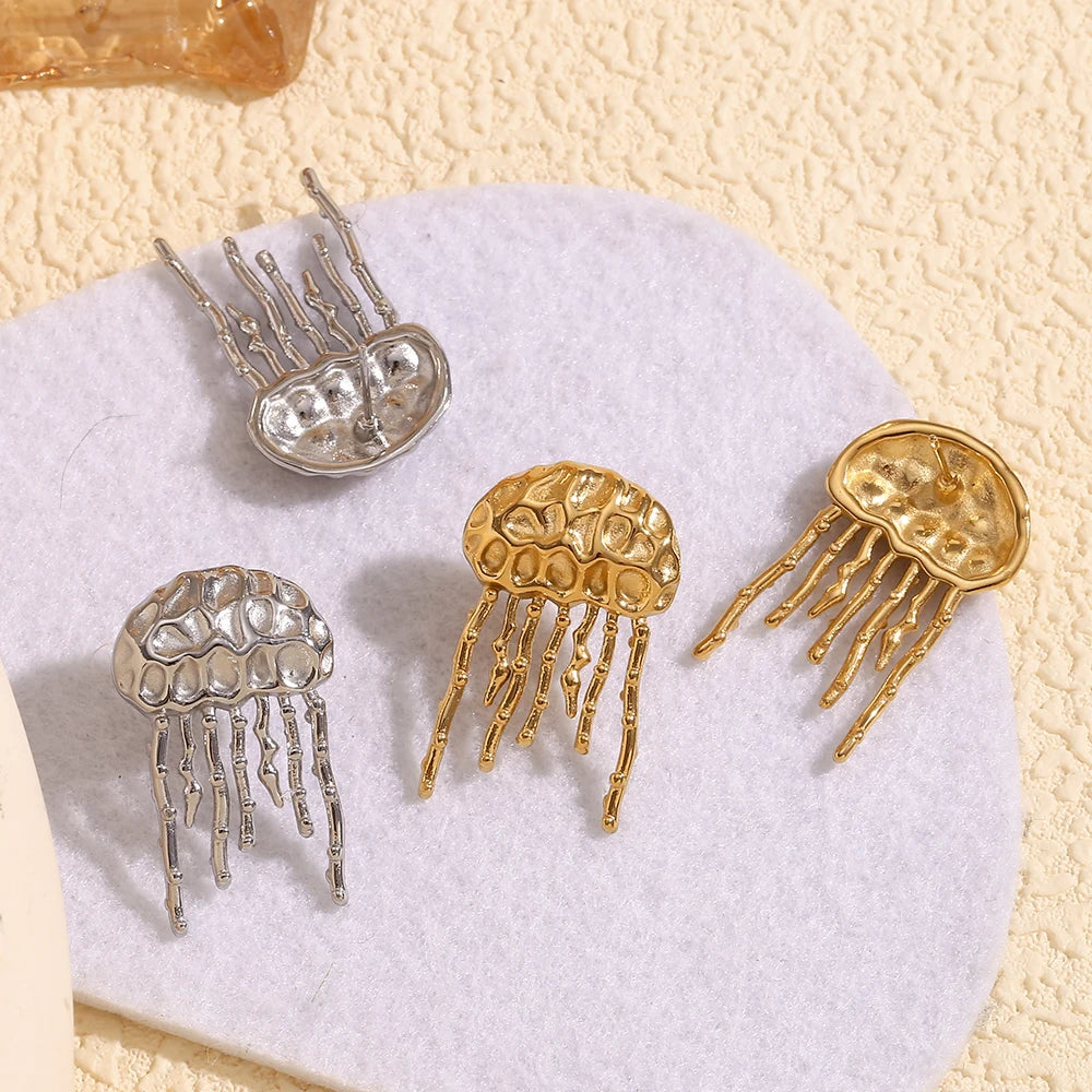 Jellyfish Hammered Texture Earrings