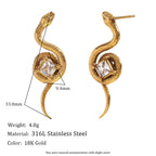 Zircon Snake Earrings